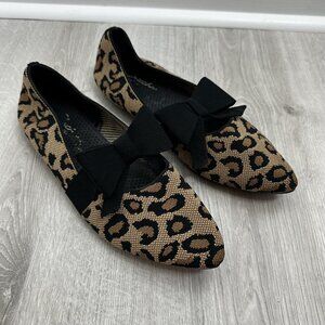 Skechers Leopard Print Flats with Black Bow